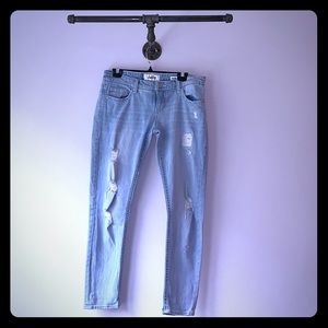 Distressed Aquarius Ankle Skinny Jeans